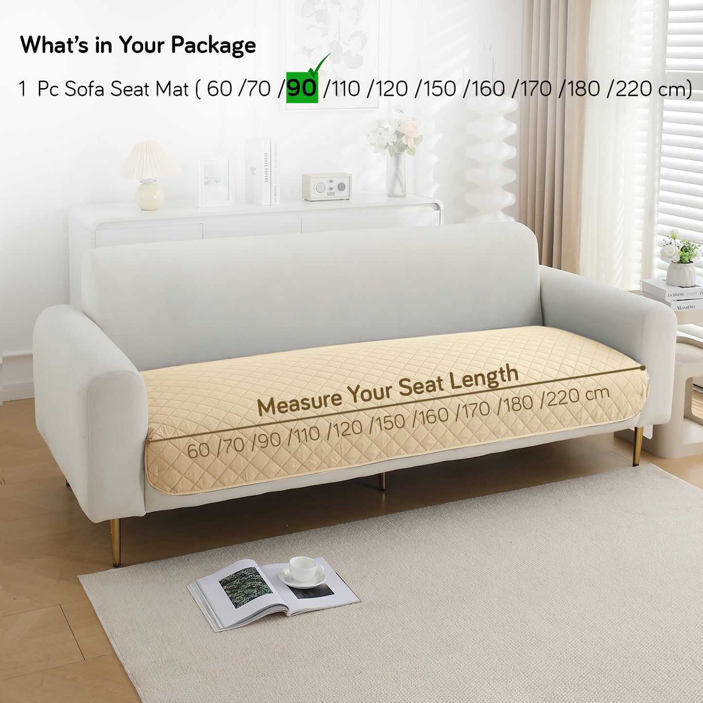 Waterproof Quilted Mats, Beige