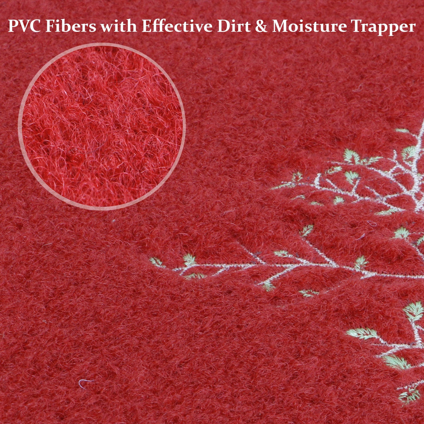 Rubber Back Dirt Trapper Inside Outside Main Door Mats For Entrance Big Size, 45 X 70 Cm, Red