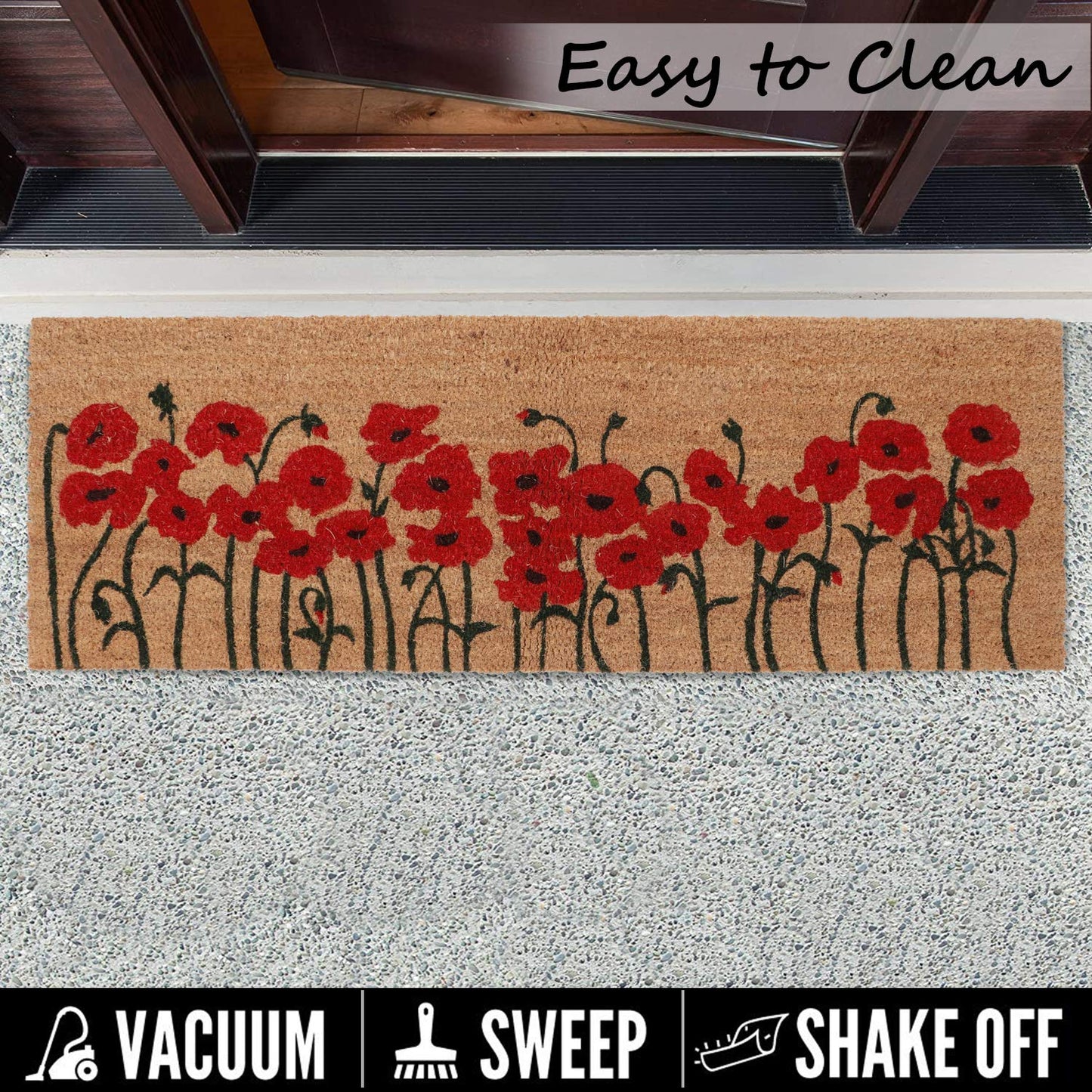 Coir Entrance Door Mat with Anti-Slip PVC Backing