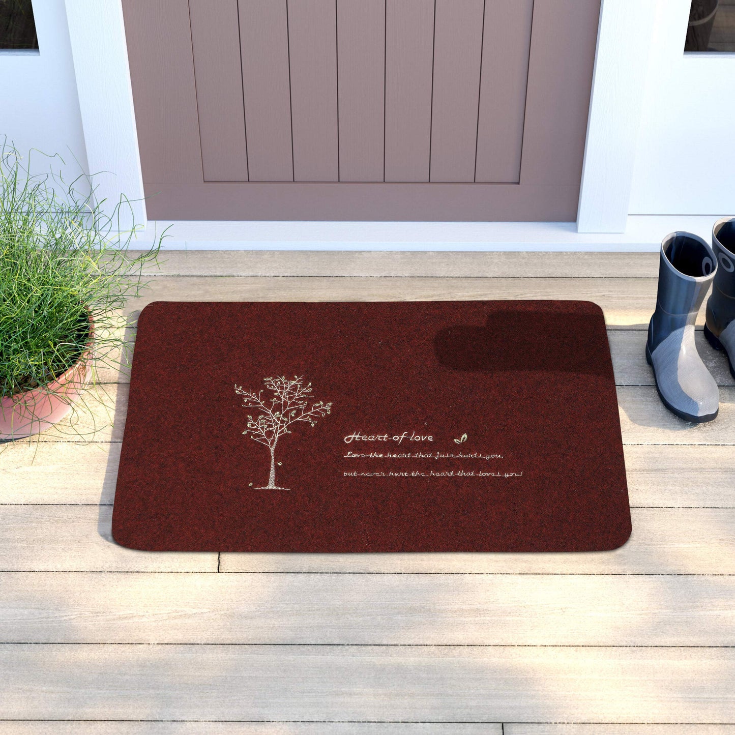 Rubber Back Dirt Trapper Inside Outside Main Door Mats for Entrance Big Size, 45 x 70 cm - Maroon