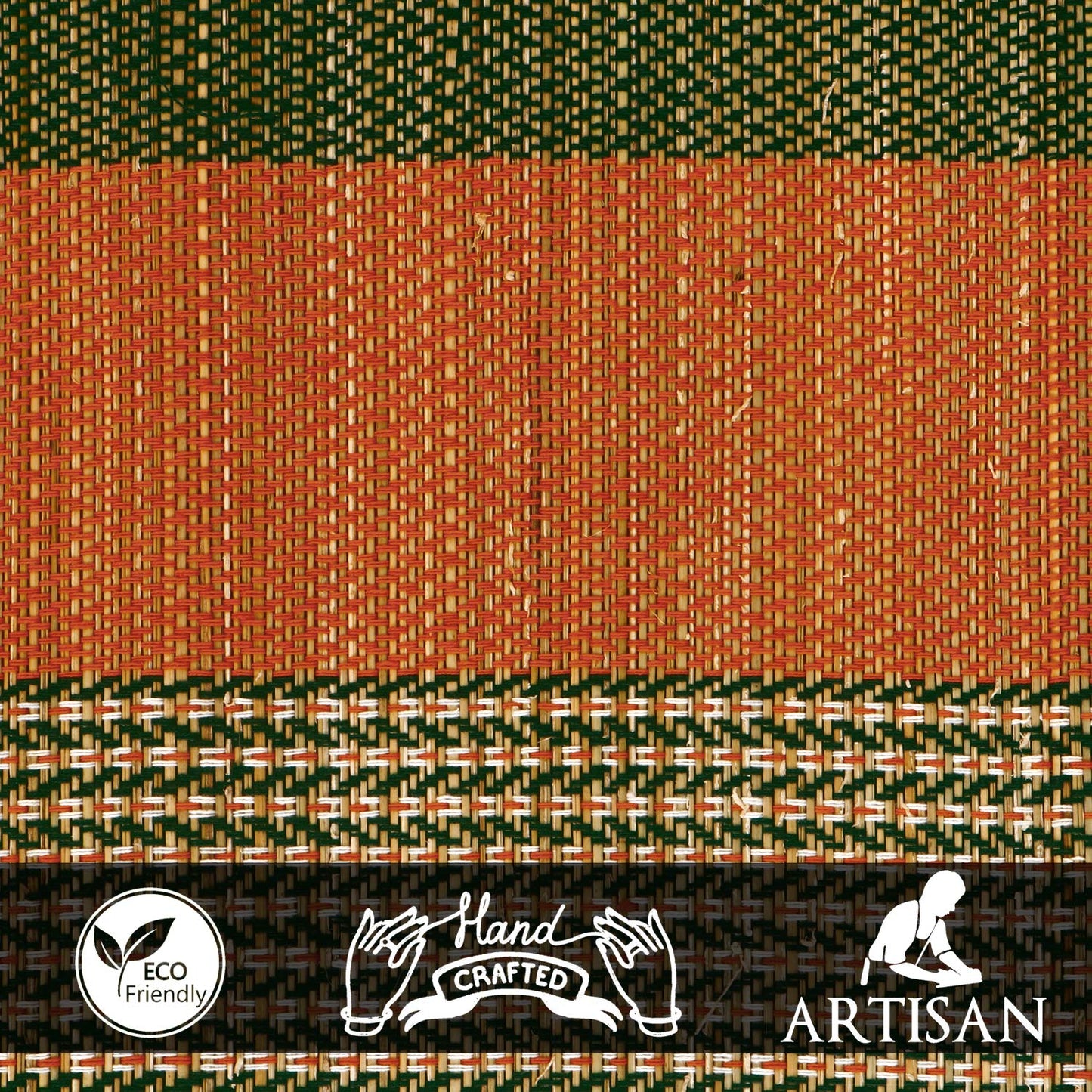 Natural River Grass Handcrafted Pooja Floor Mats/Meditation Prayer Mat/Sittting Mat/Aasan Mat Chatai for Pack of 2/4/6/8, Green