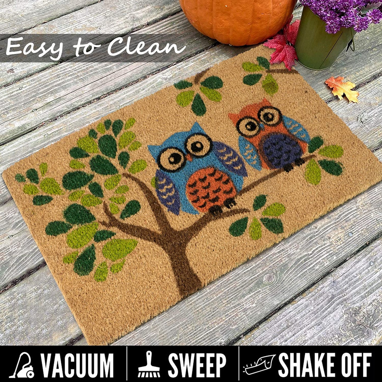 Large 45x75 Natural Coconut Coir Inside Outside Mats for Entrance Main Door Mat, Multicolor