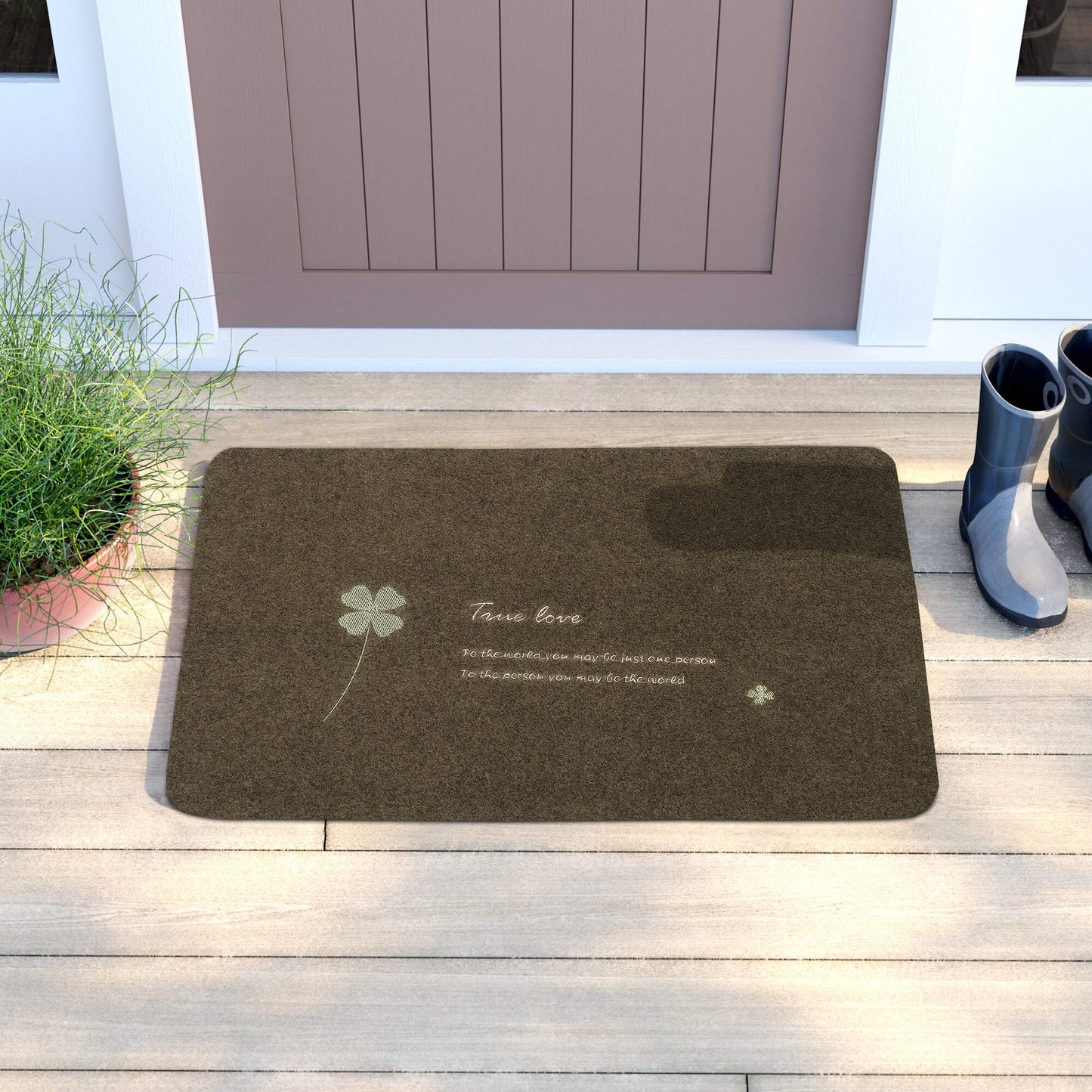 Rubber Back Dirt Trapper Inside Outside Main Door Mats for Entrance Big Size, 45 x 70 cm, Brown