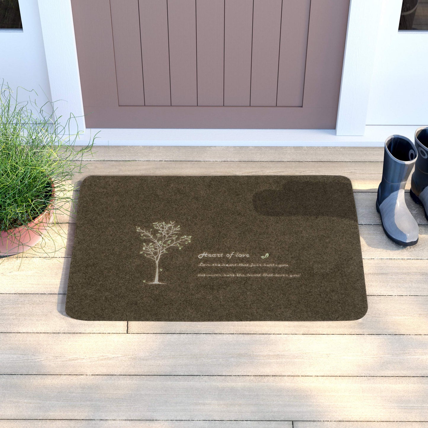 Antislip Rubber Back Dirt Trapper Inside Outside Main Door Mats for Entrance Big Size, 45 x 70 cm - Brown