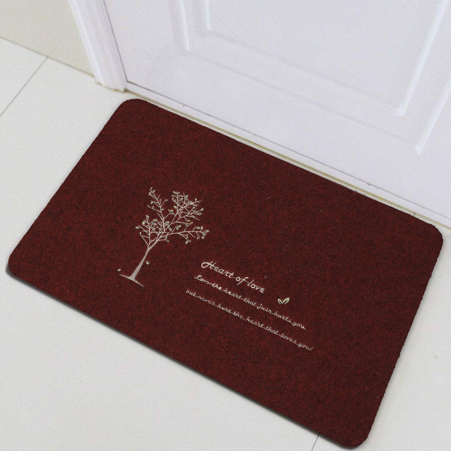 Rubber Back Dirt Trapper Inside Outside Main Door Mats for Entrance Big Size, 45 x 70 cm - Maroon