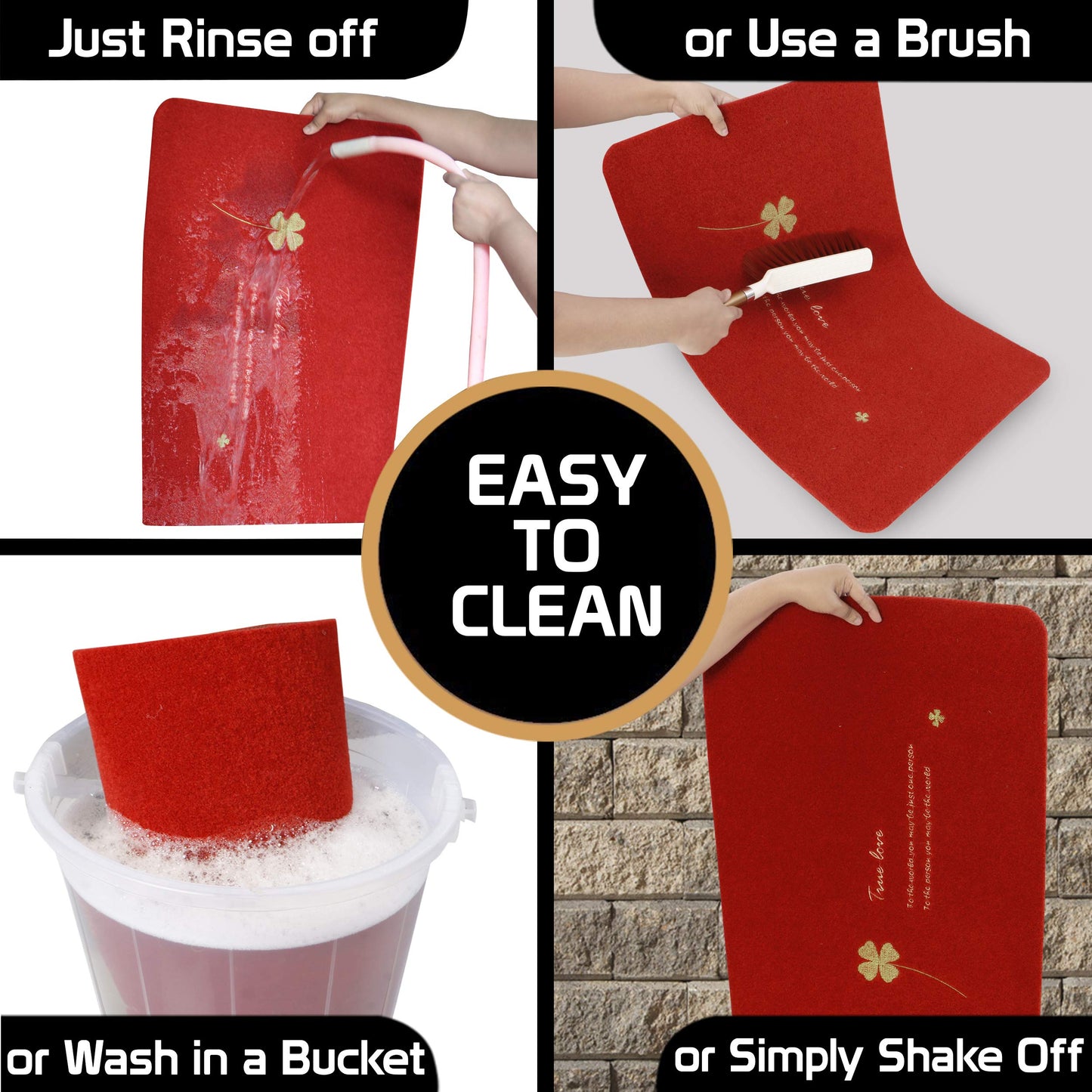 Rubber Back Dirt Trapper Inside Outside Main Door Mats For Entrance Big Size, 45 X 70 Cm, Red