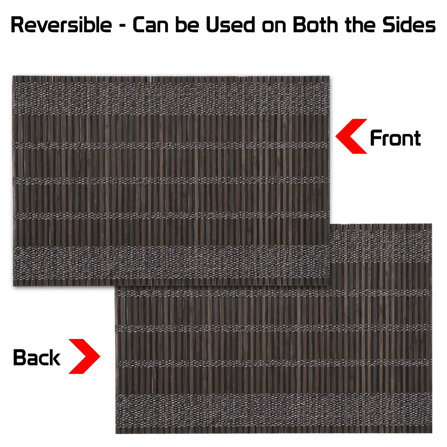 Heat Resistant Bamboo Placemats Set of 6 Dining Table Mats, 45x30 cm