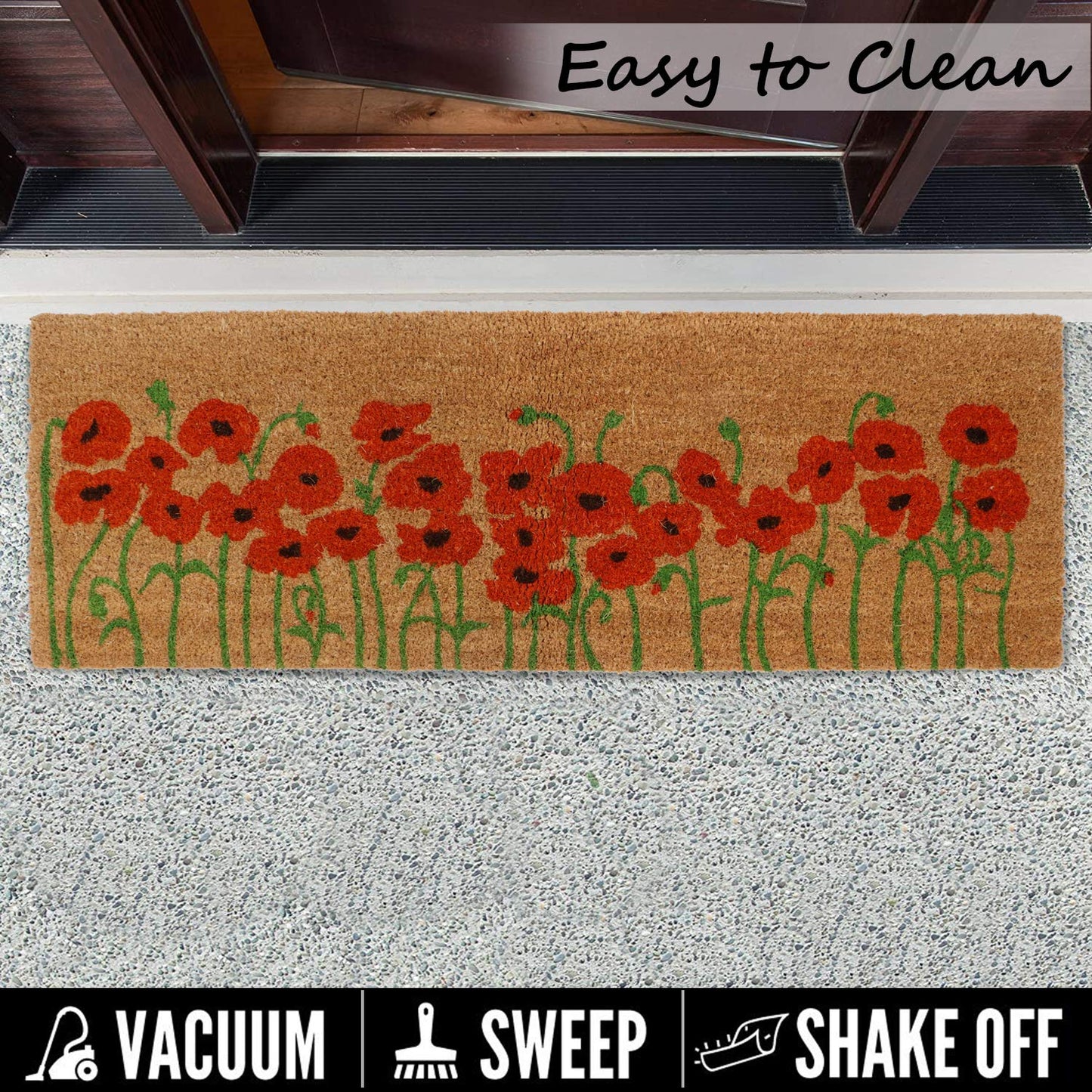 Coir Entrance Door Mat with Anti-Slip PVC Backing