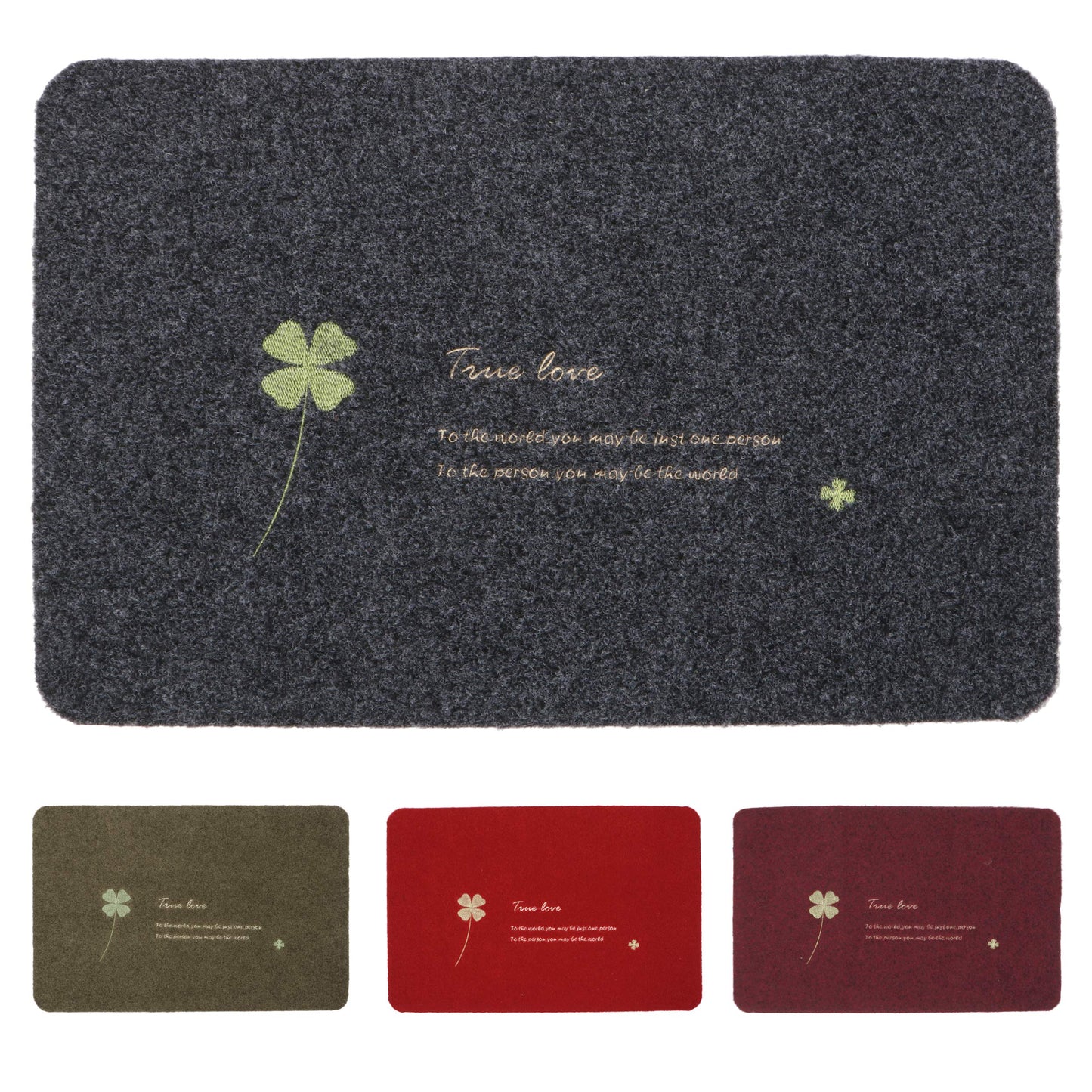 Antislip Rubber Back Dirt Trapper Inside Outside Main Door Mats for Entrance Big Size, 45 x 70 cm, Grey