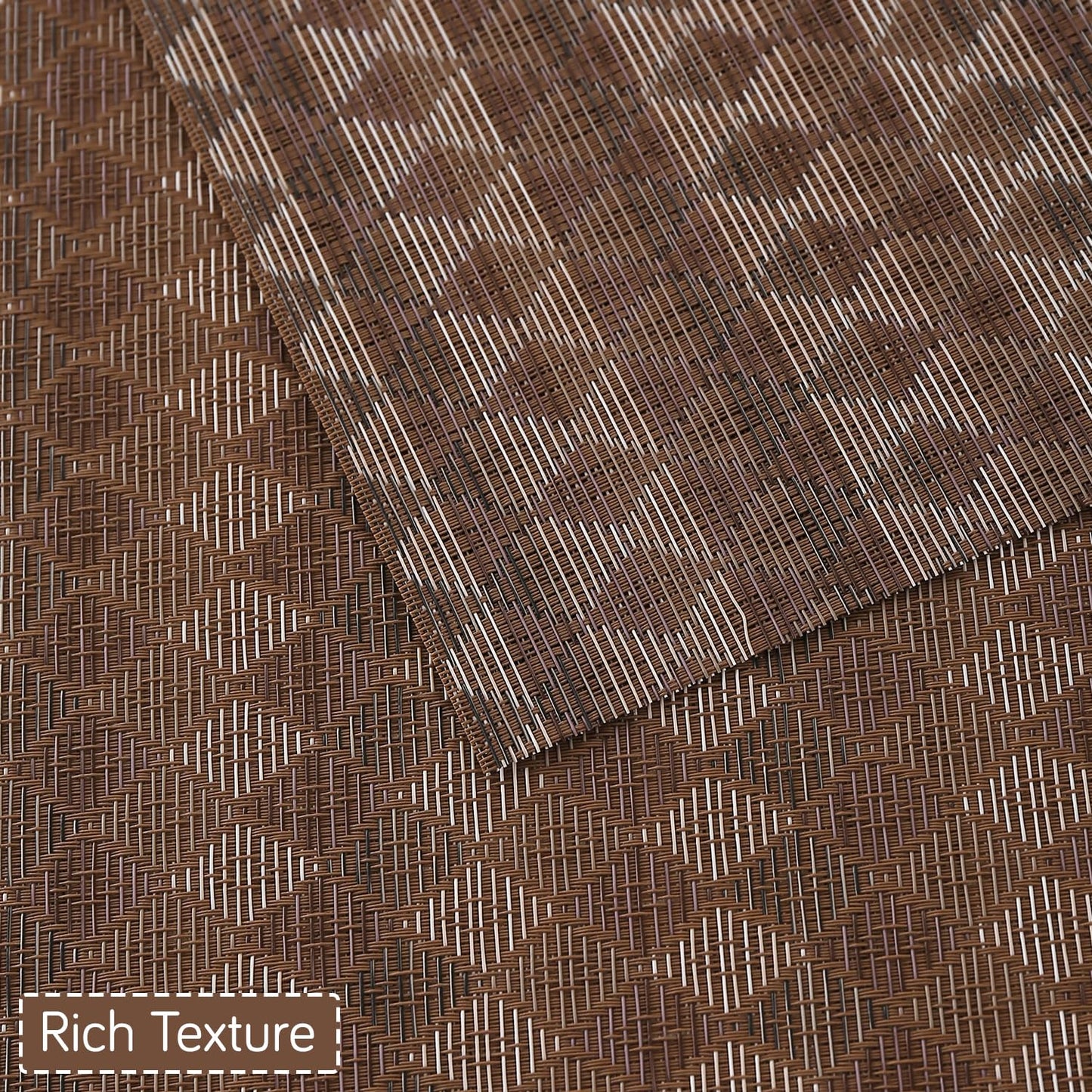 RhombusEcho Washable PVC Mats for Dining Table - Taupe Brown