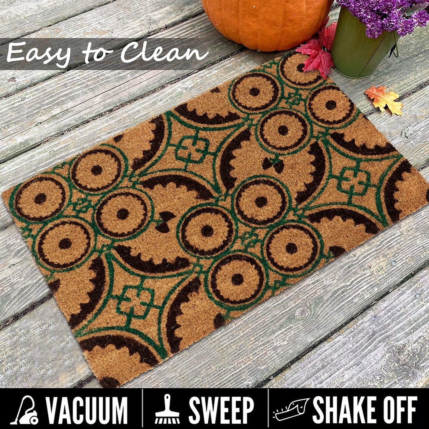 Coir Entrance Door Mat with Anti-Slip PVC Backing