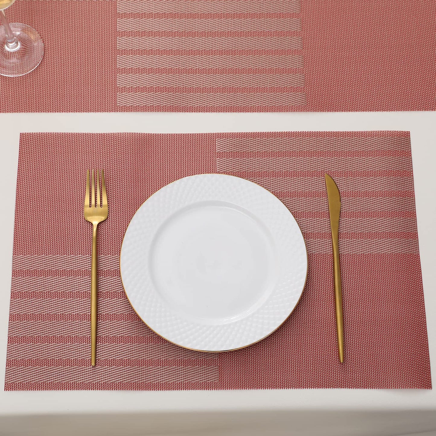 PVC Dining Table Mats, Red