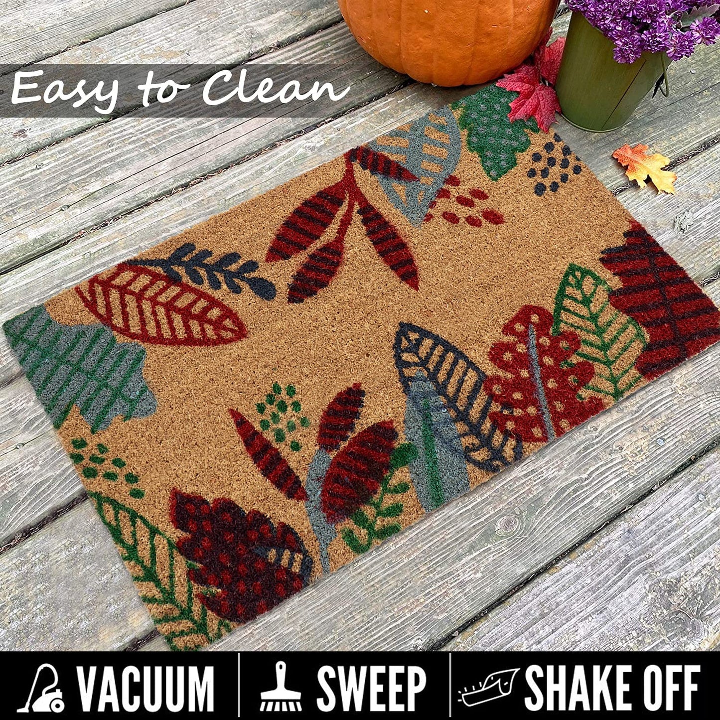 Coir Entrance Door Mat with Anti-Slip PVC Backing