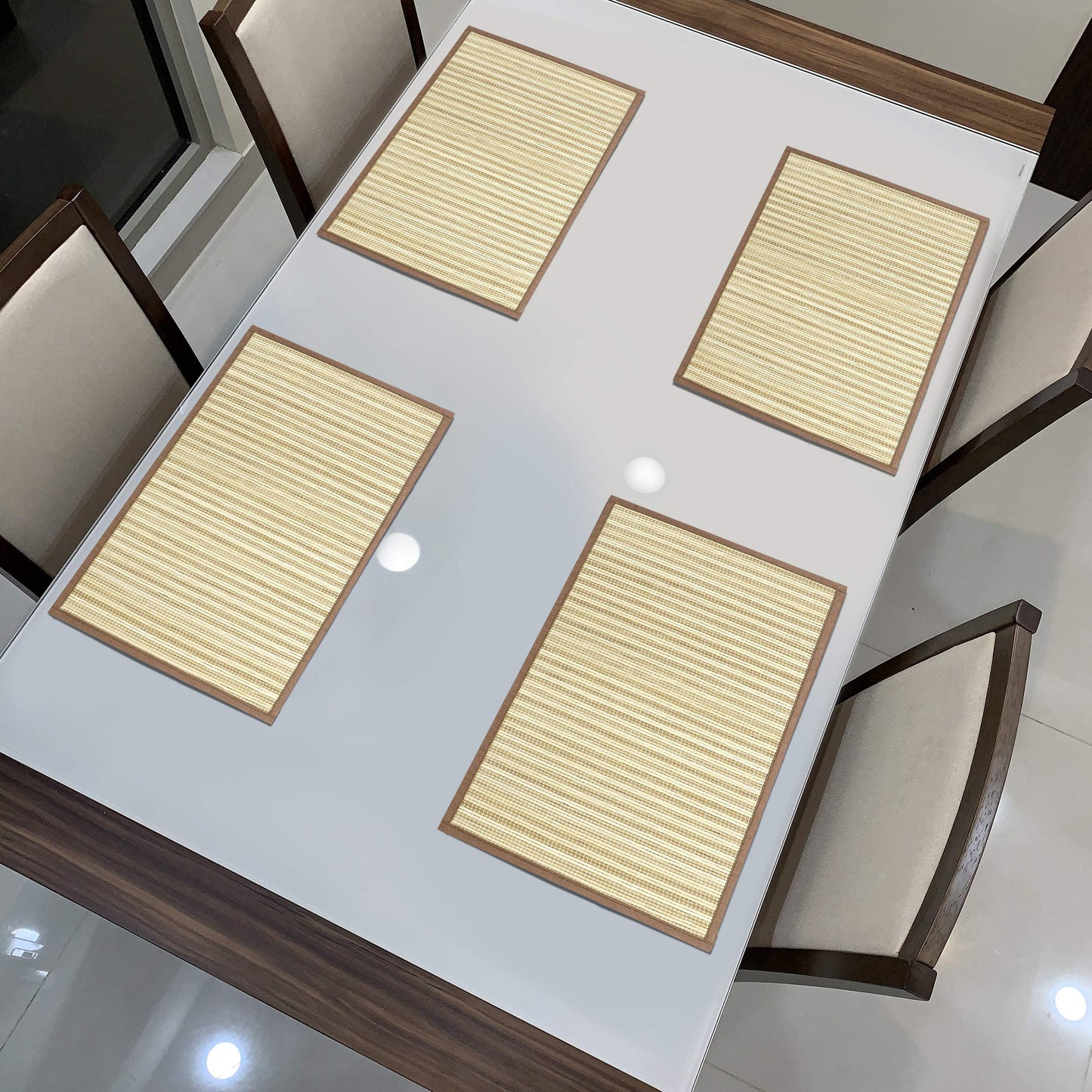 Heat Resistant Bamboo Dinner Mats, Brown