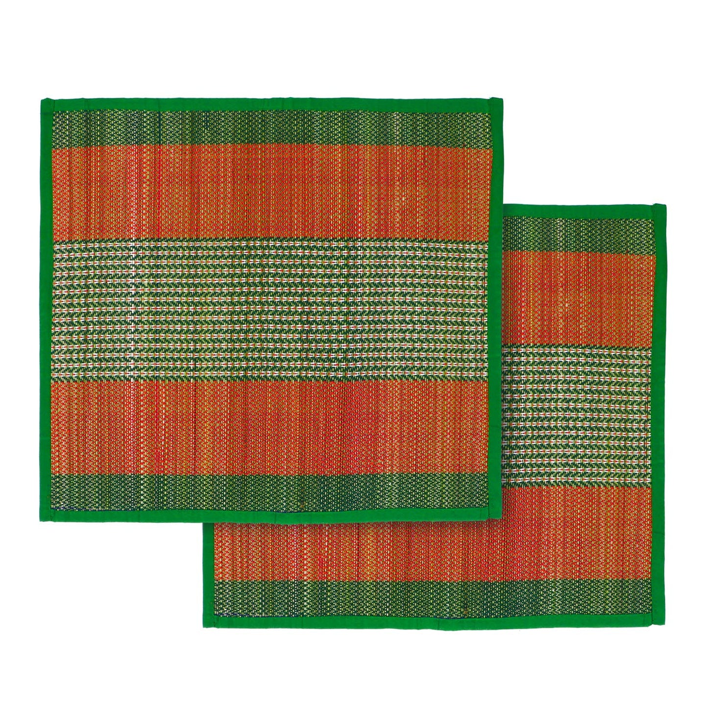 Natural River Grass Handcrafted Pooja Floor Mats/Meditation Prayer Mat/Sittting Mat/Aasan Mat Chatai for Pack of 2/4/6/8, Green