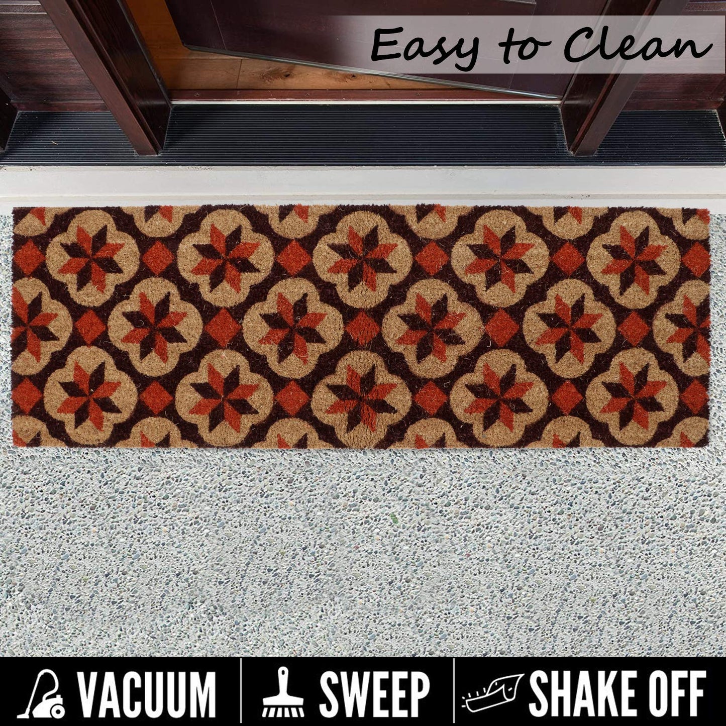 Coir Entrance Door Mat with Anti-Slip PVC Backing