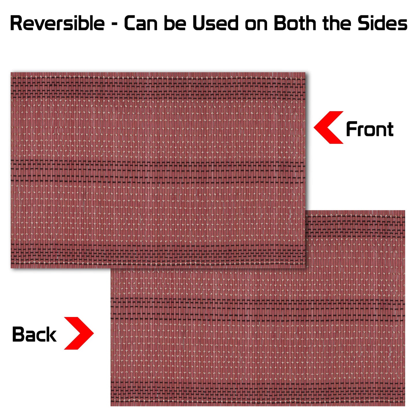 Heat Resistant Bamboo Placemats Set of 6 Dining Table Mats, 45x30cm