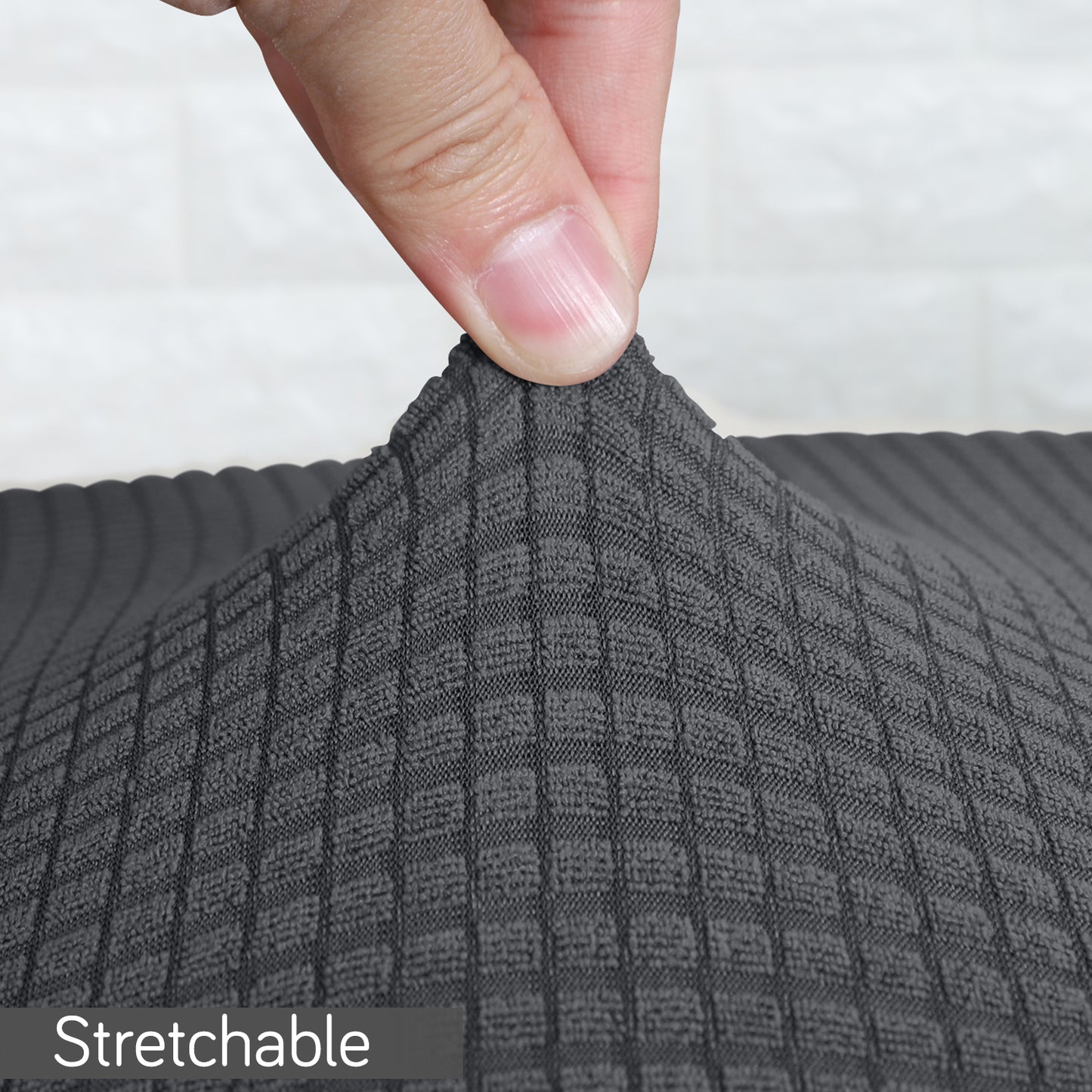 Gaming Chair Cover Stretchable Elastic Jacquard Computer Rotating Chair Seat Covers Slipcover, Dark Grey