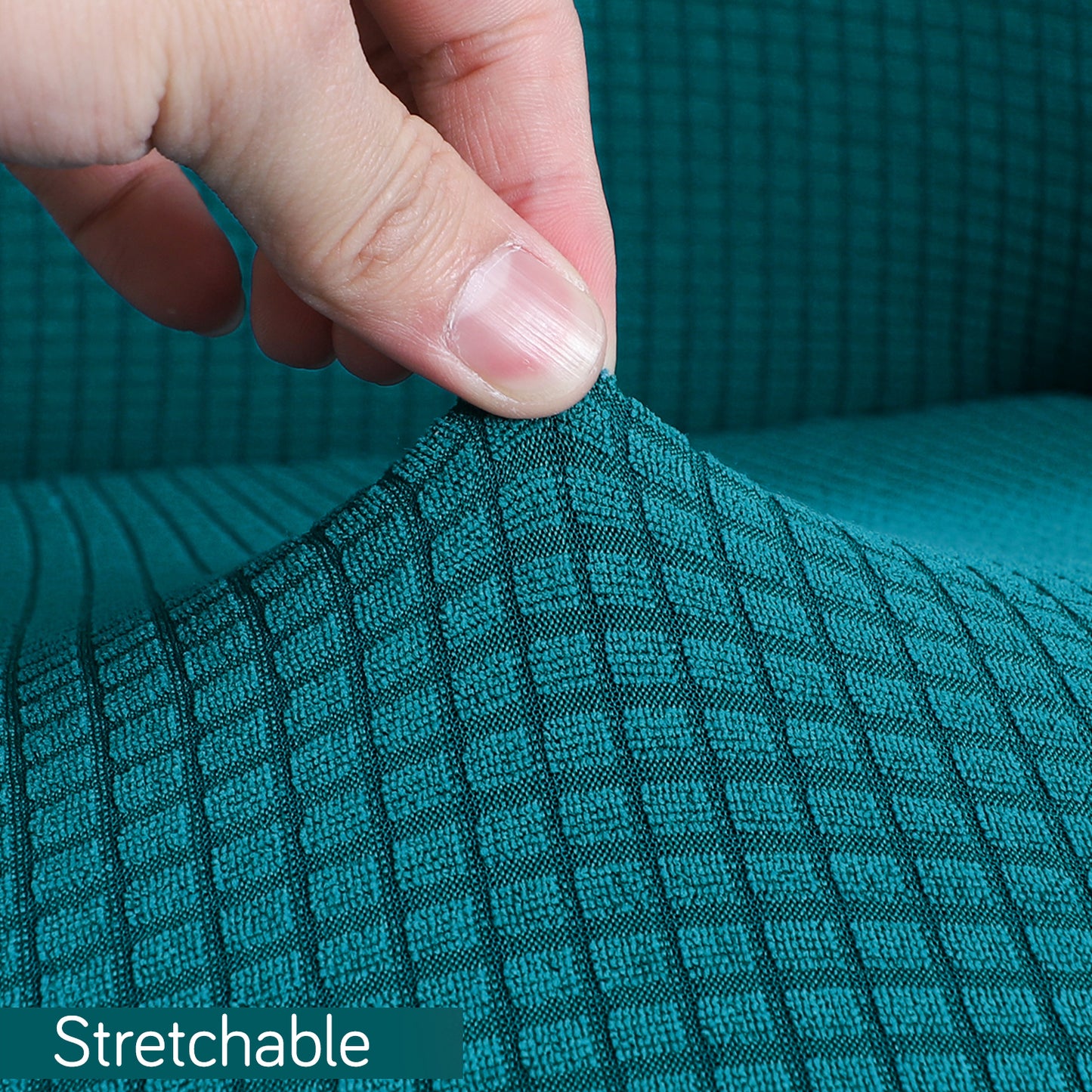 Gaming Chair Cover Stretchable Elastic Jacquard Computer Rotating Chair Seat Covers Slipcover Teal