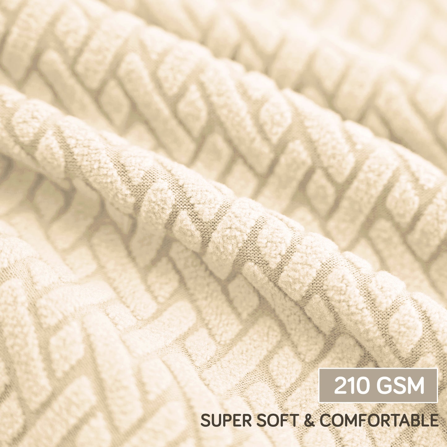 Premium Jacquard Stretchable Tub Chair Cover Slipcover, Beige