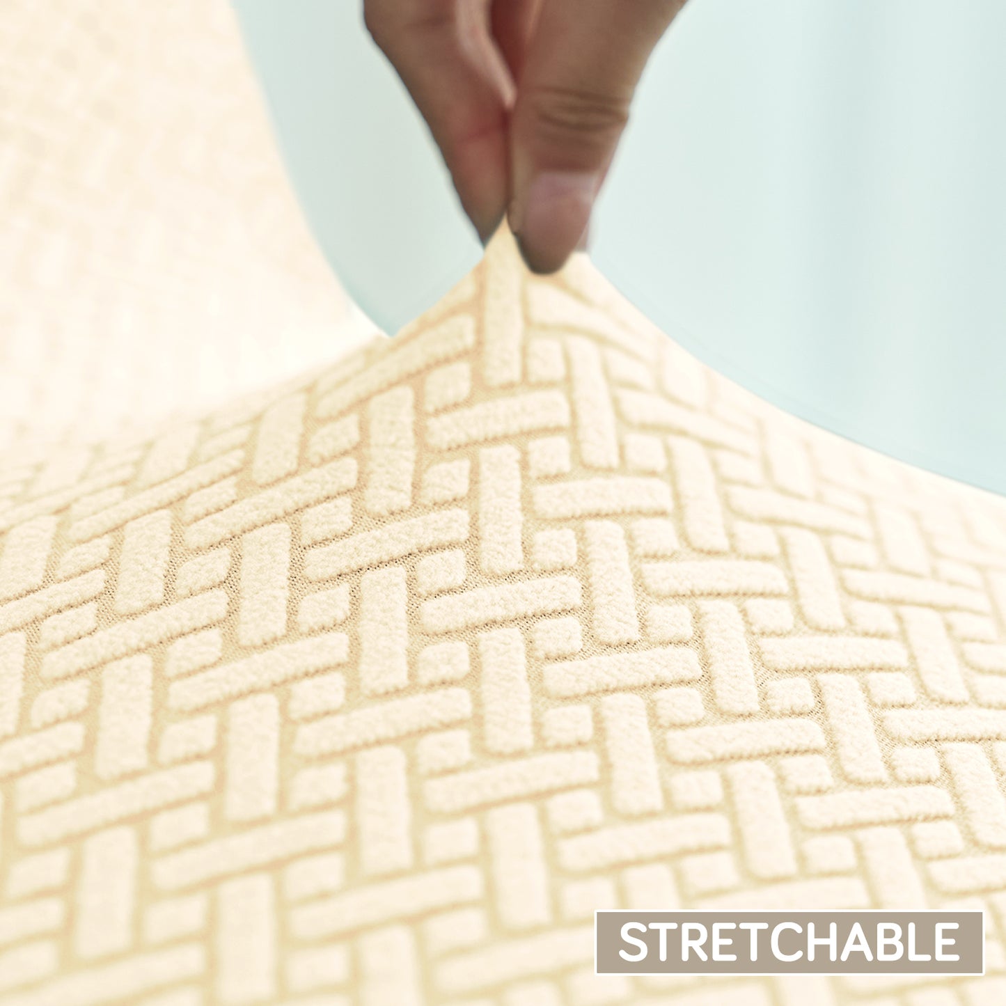Premium Jacquard Stretchable Tub Chair Cover Slipcover, Beige