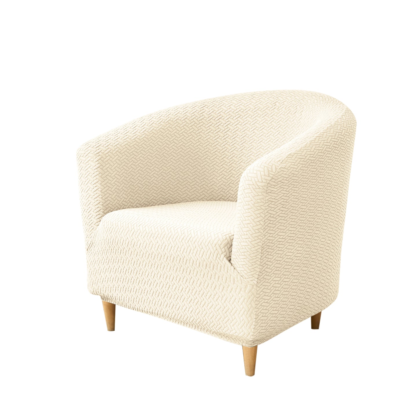Premium Jacquard Stretchable Tub Chair Cover Slipcover, Beige