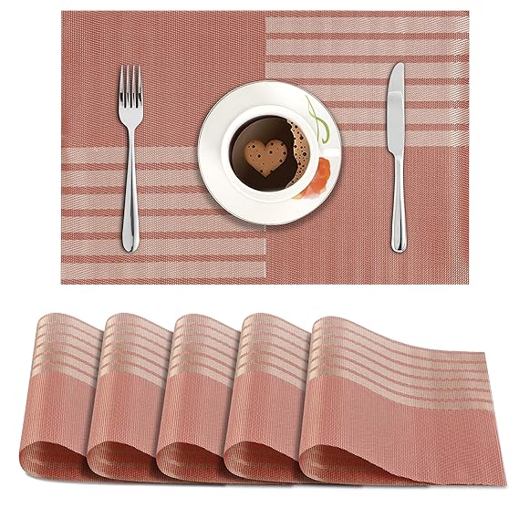 PVC Dining Table Mats, Red