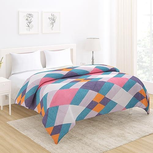 AC Comforter and Bedding Set for Double Bed, Abstract Geometric Pastel | HOKIPO