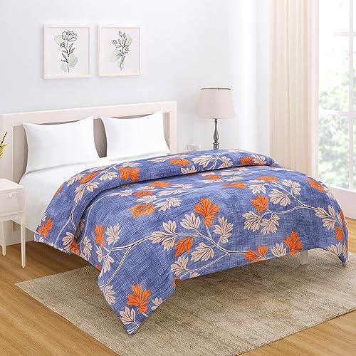 AC Comforter and Bedding Set for Double Bed, Carolina Blue Budding Leaves | HOKIPO