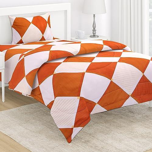 Buy AC Comforter Blanket for Single Bed – Rhombus Brick Red