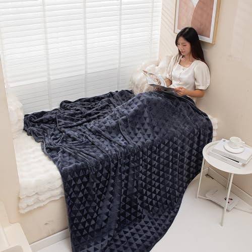 Dark Grey Colour Soft Fleece Blankets | HOKIPO