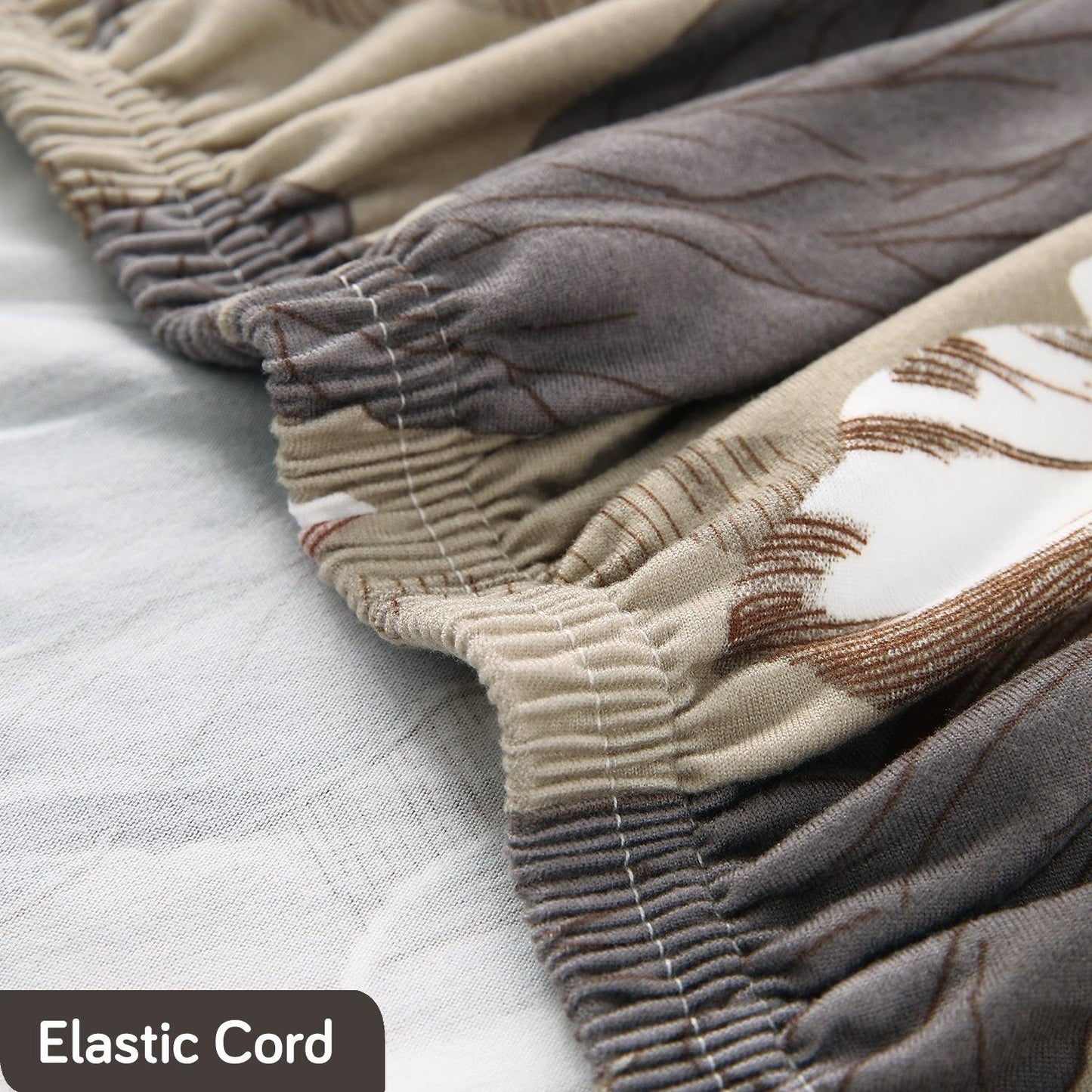 Buff Brown Geum Print Fully fitted sofa cover set