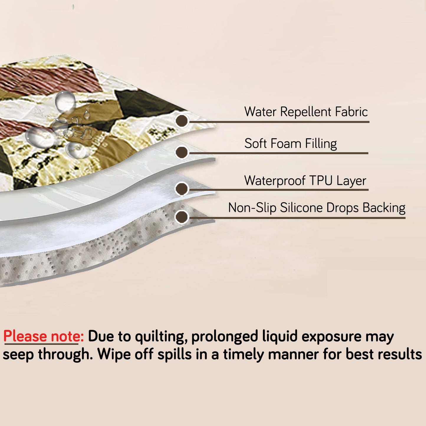 Quilted Recliner Water Repellent & Waterproof Cover for Small / Large - Wine Abstract Geometry