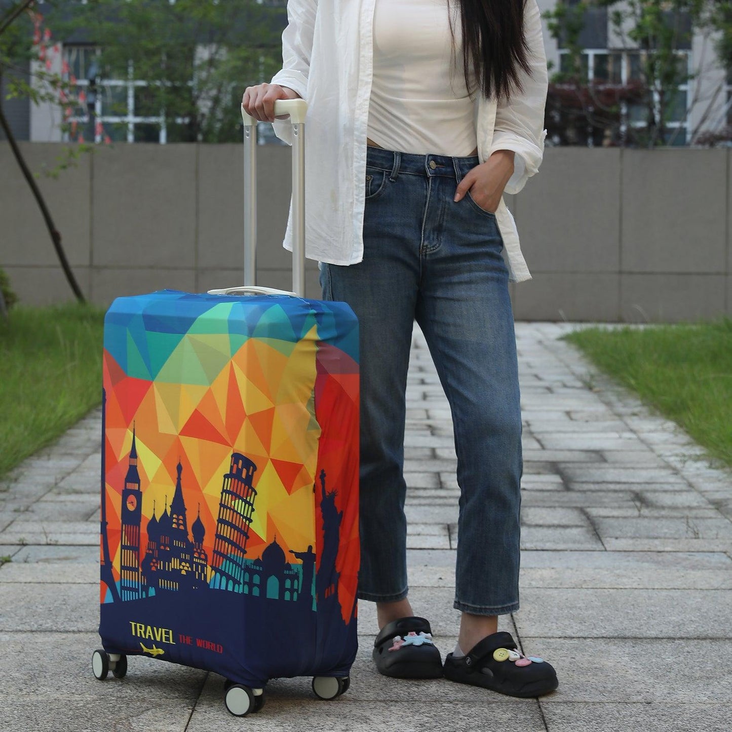 Multicolor trolly bag cover - HOKIPO | Har Ghar ka Humsafar