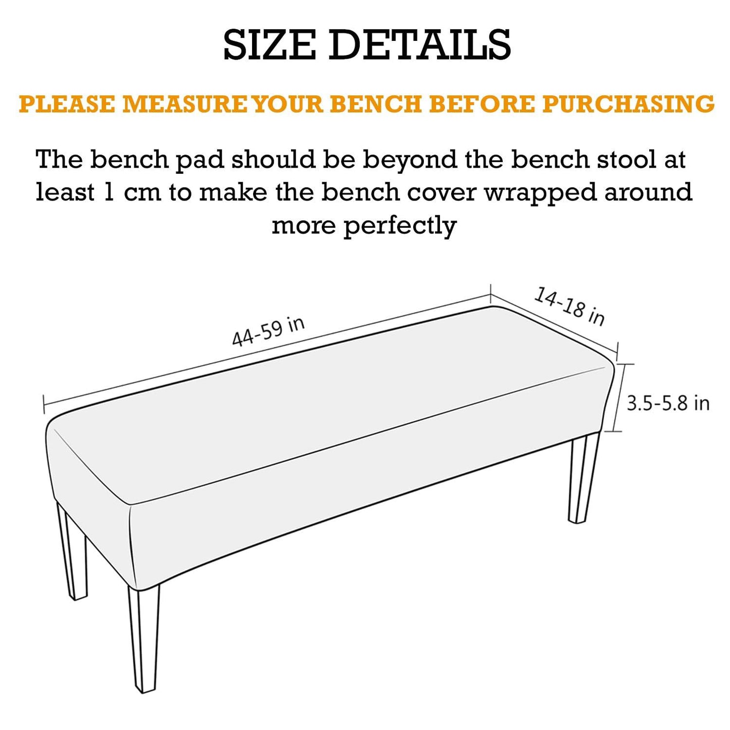 Elastic Fitted Dining Bench Cover, Beige - HOKIPO | Har Ghar ka Humsafar