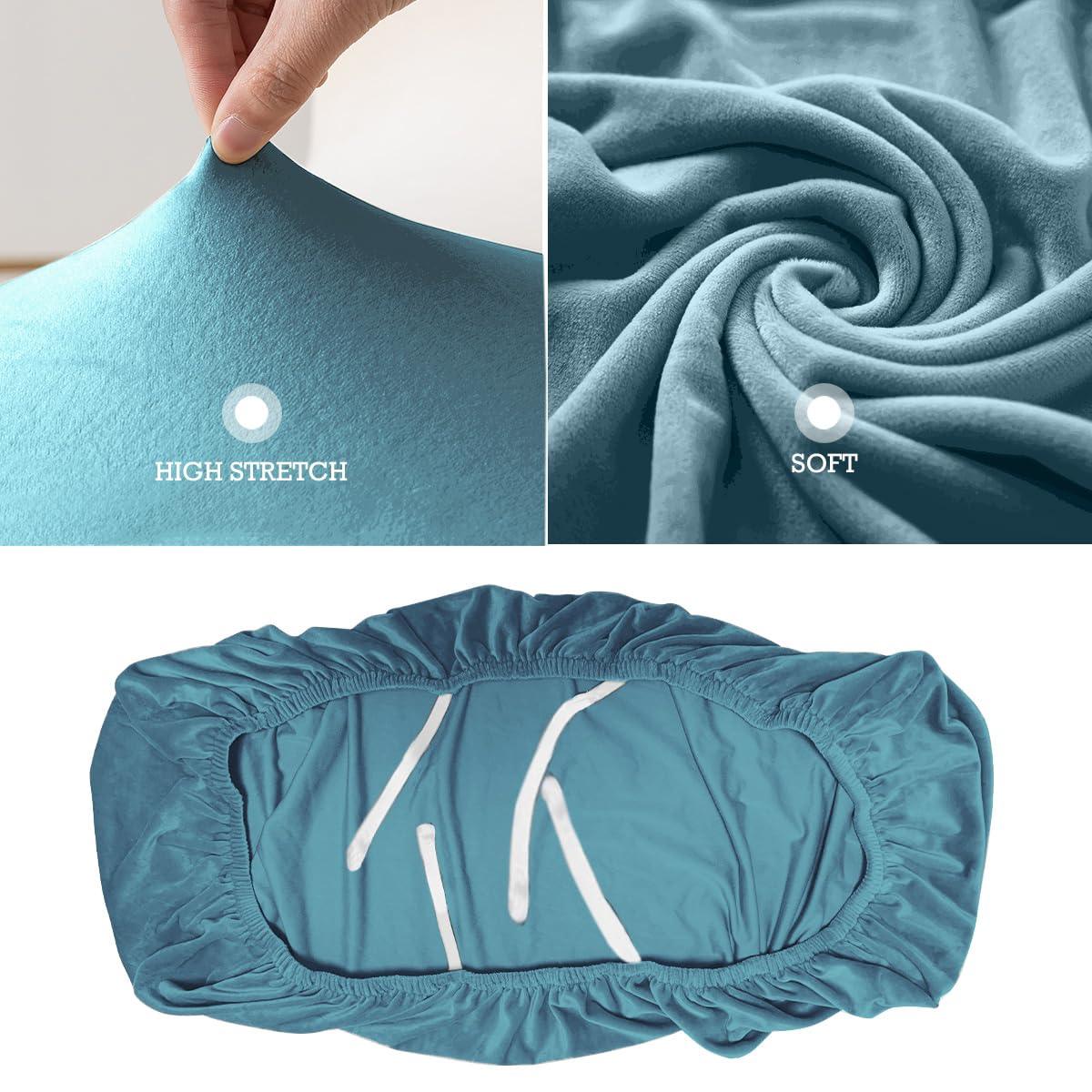 Elastic Fitted Dining Bench Slipcover, Sky Blue - HOKIPO | Har Ghar ka Humsafar