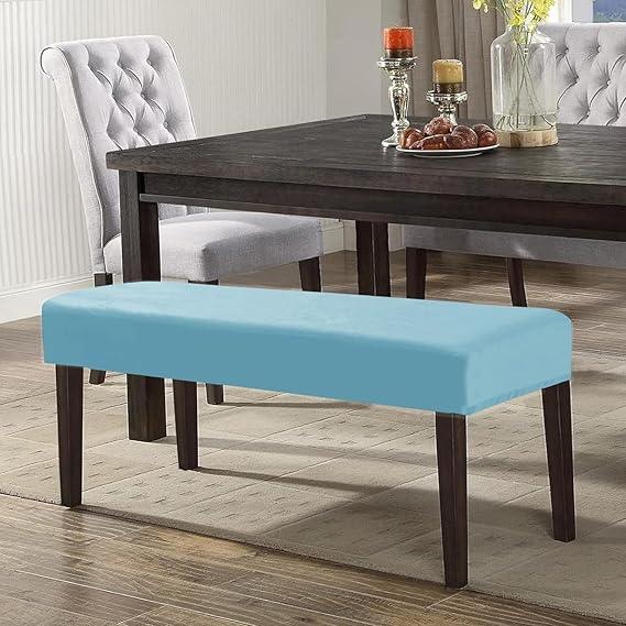 Elastic Fitted Dining Bench Slipcover, Sky Blue - HOKIPO | Har Ghar ka Humsafar