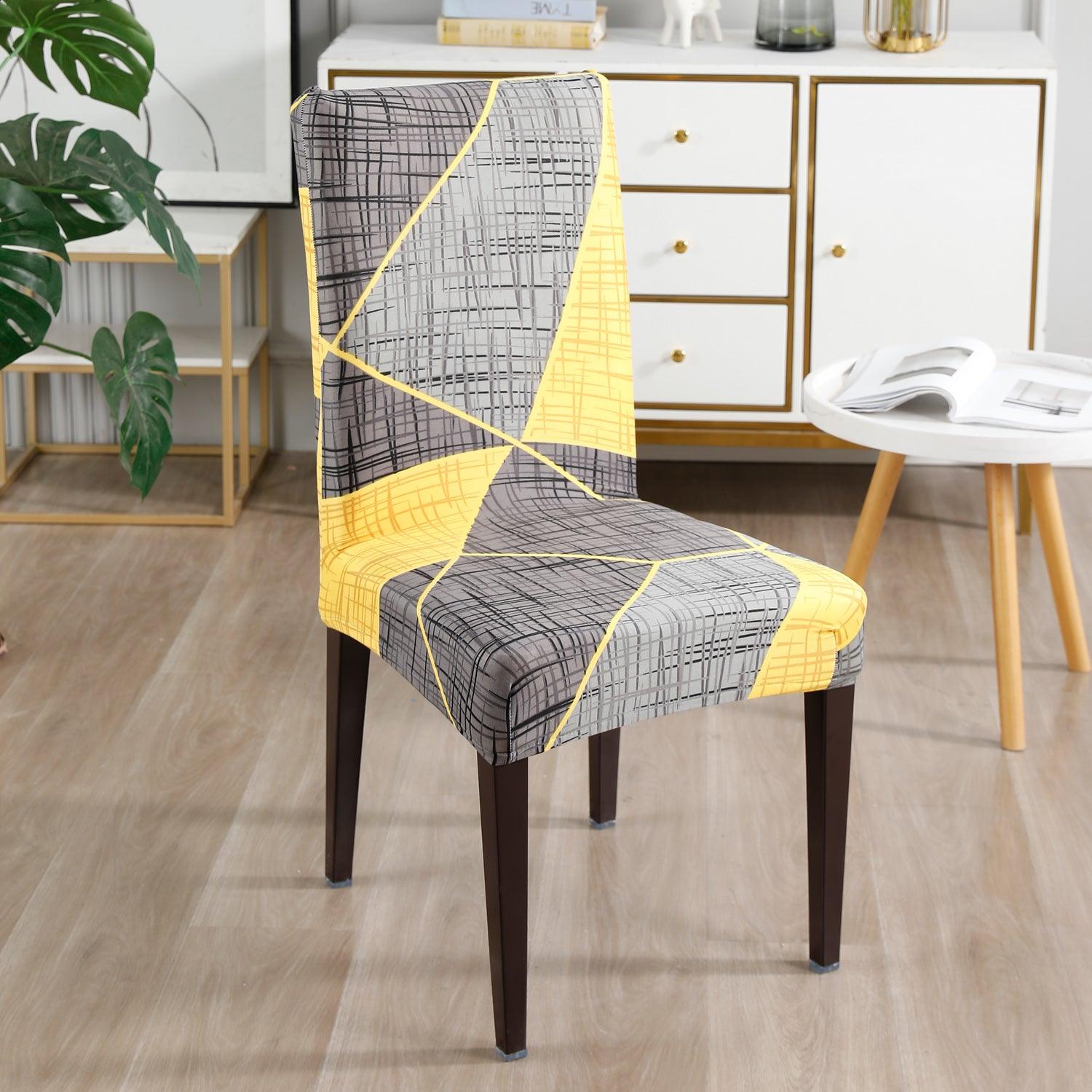 Abstract Grey chair covers Set