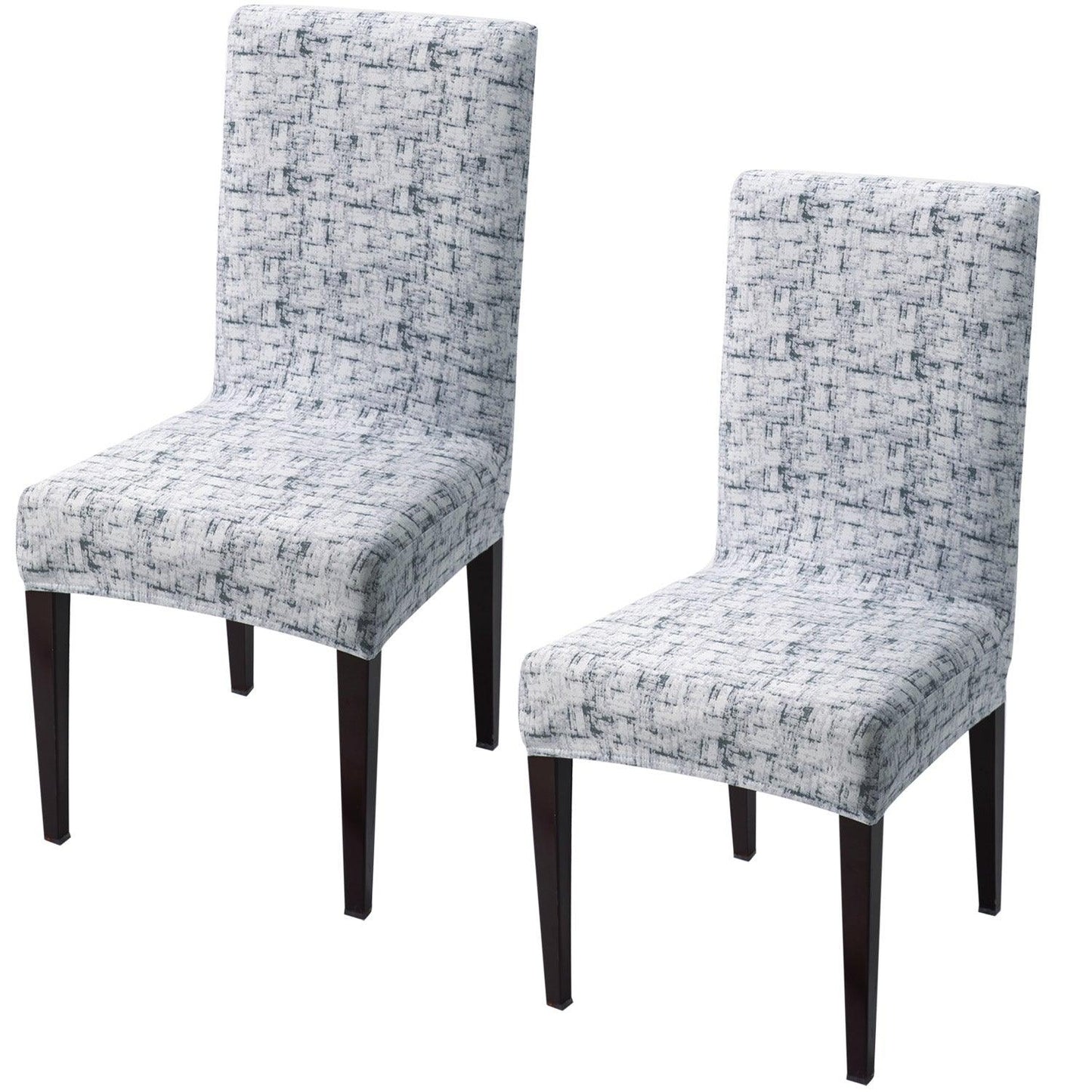 Abstract Grey Lines elastic chair covers set of 2