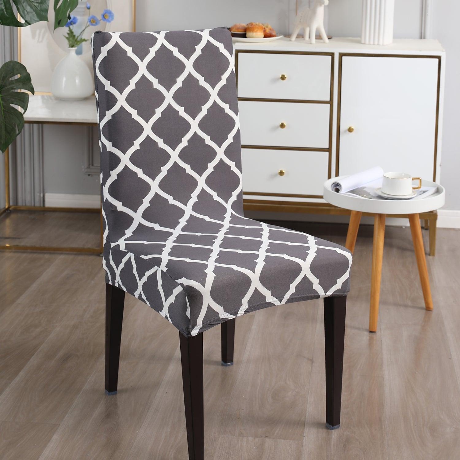 Anchor Grey Moroccan print chair covers Set | Hokipo