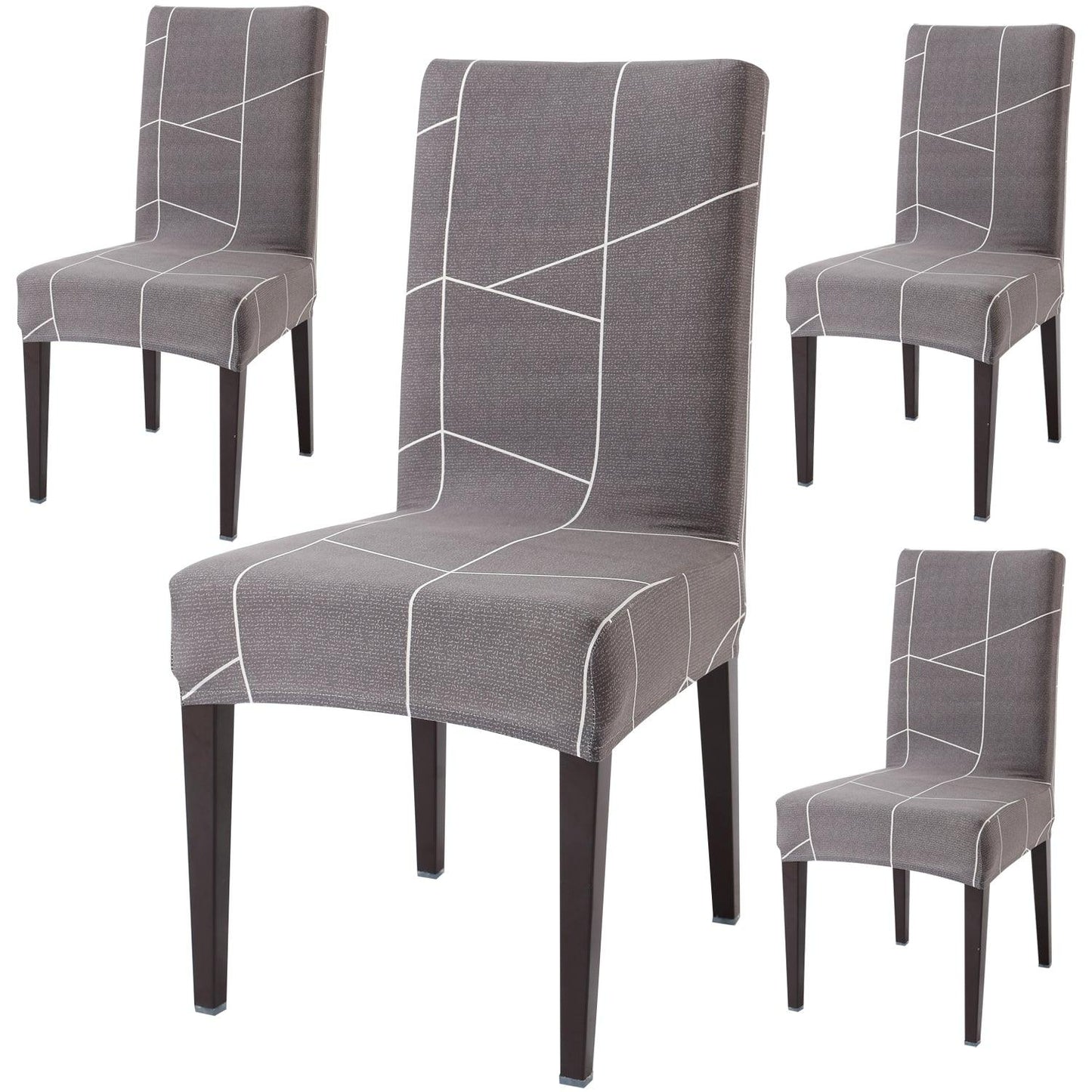 Ash Grey Abstract dining chair covers set of 4