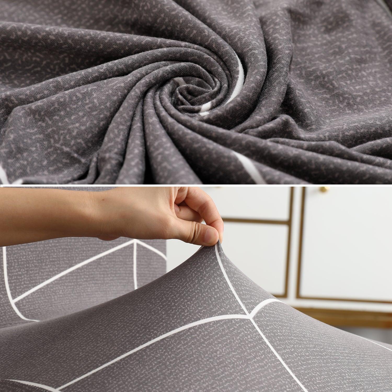 Features of Ash Grey Abstract Colour elastic chair cover sets
