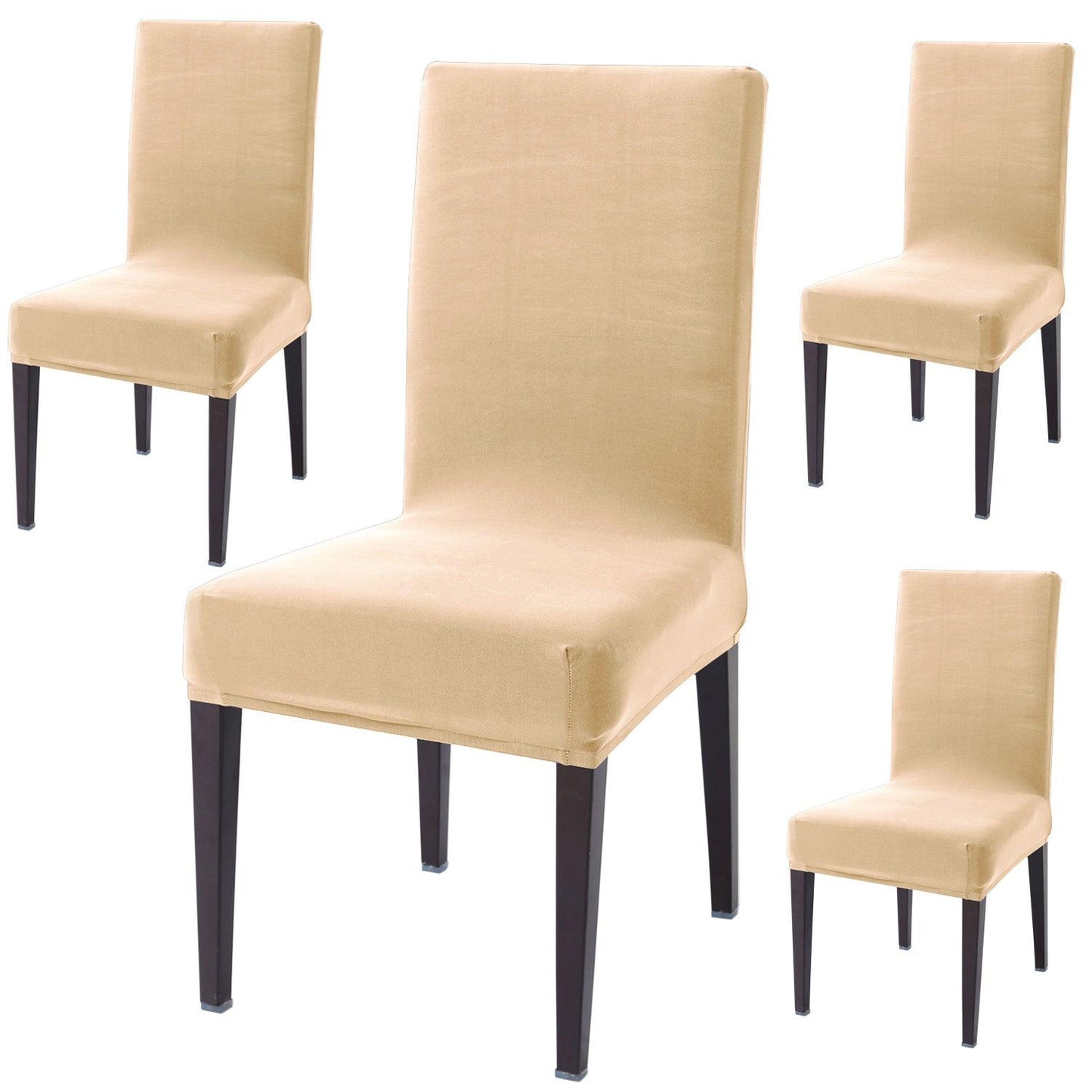 Beige Print dining chair covers set of 4