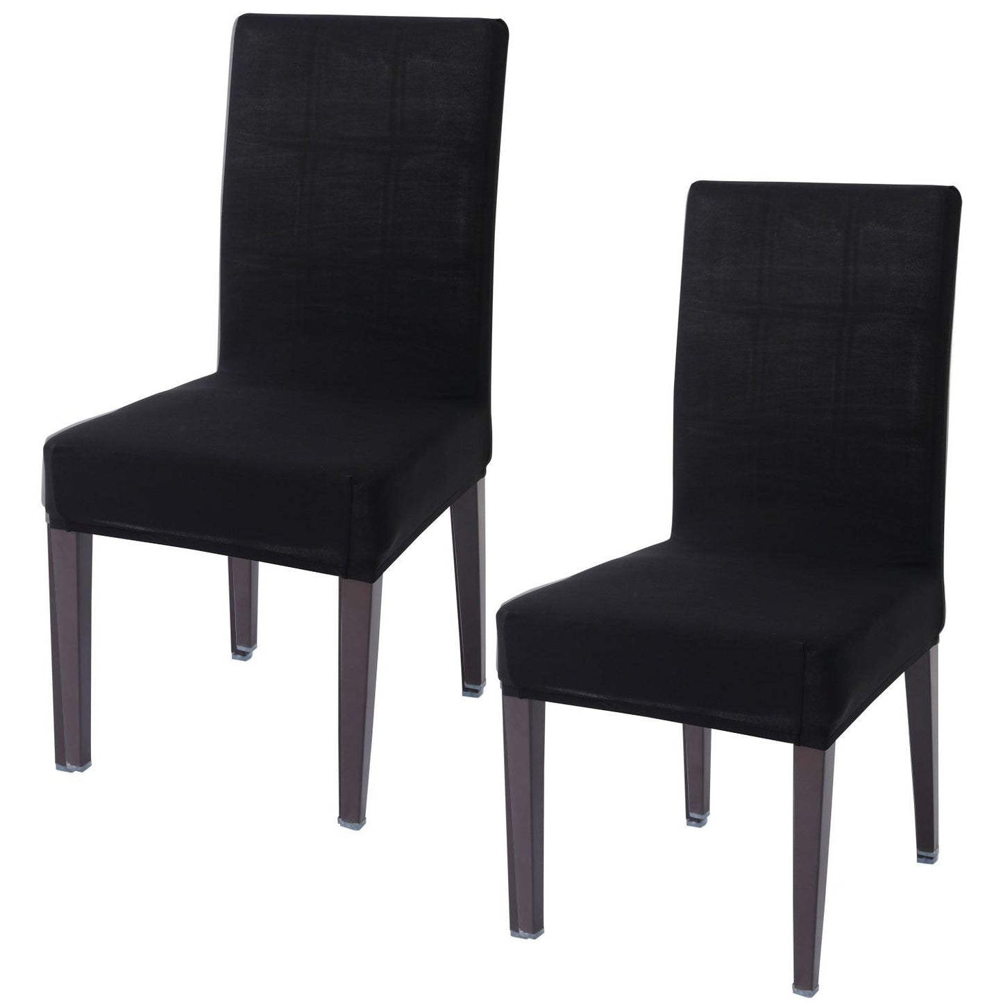 Black Print elastic chair covers set of 2