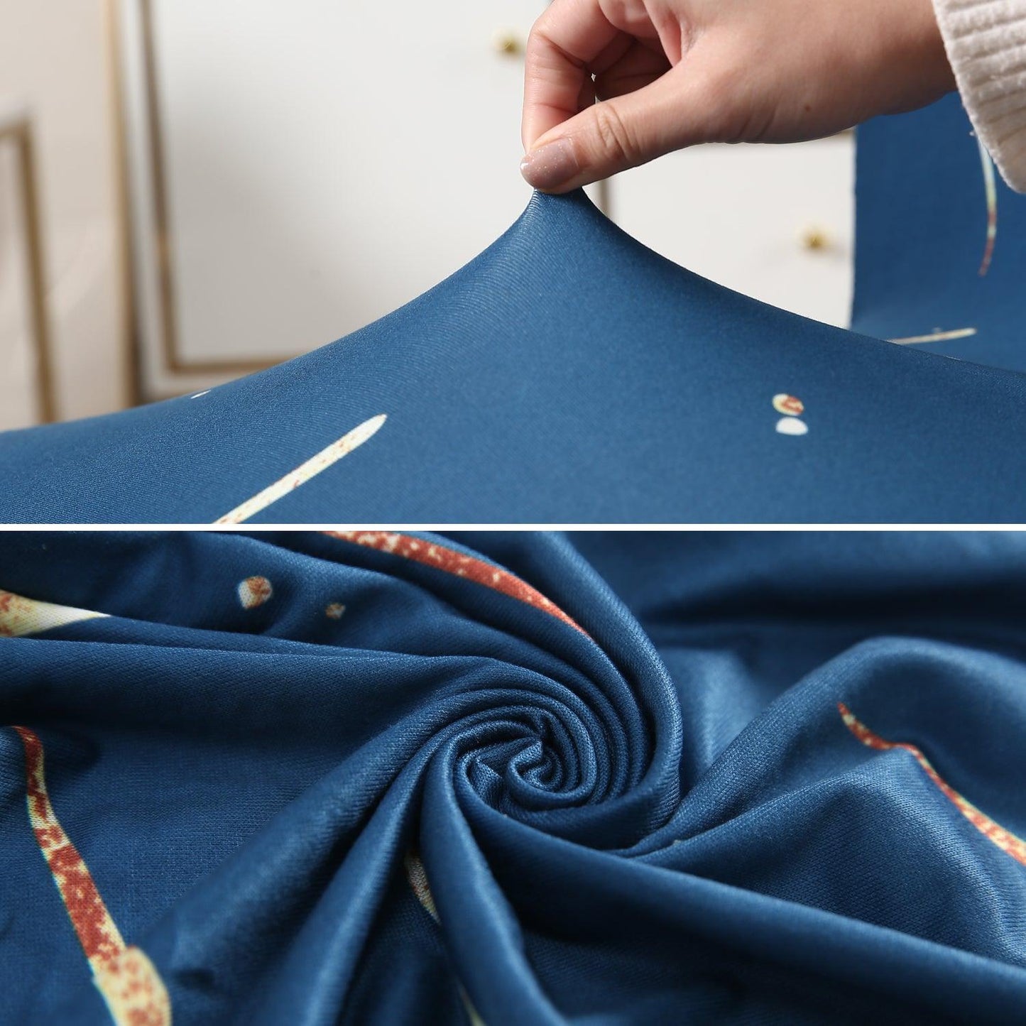 Features of Blue Falling Star Colour elastic chair cover sets
