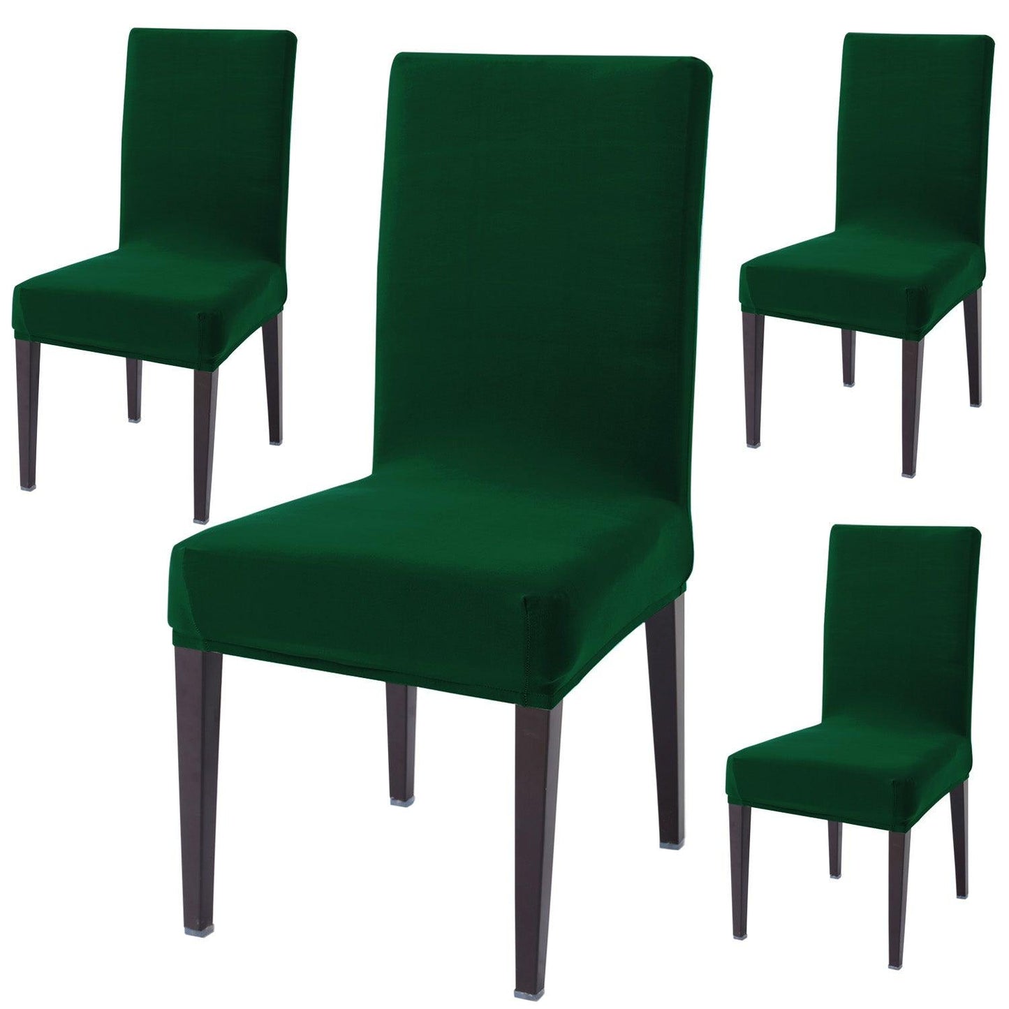 Bottle Green Print dining chair covers set of 4