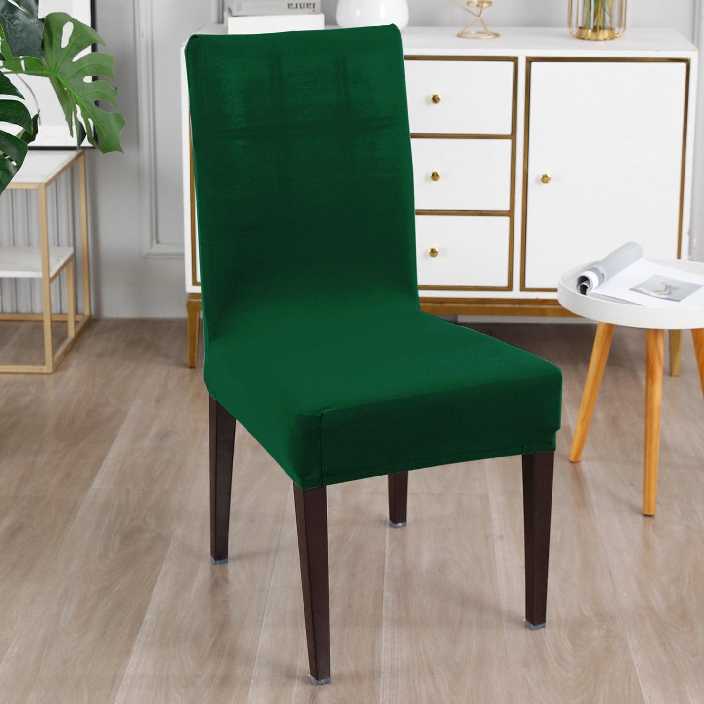 Bottle Green Print chair covers Set
