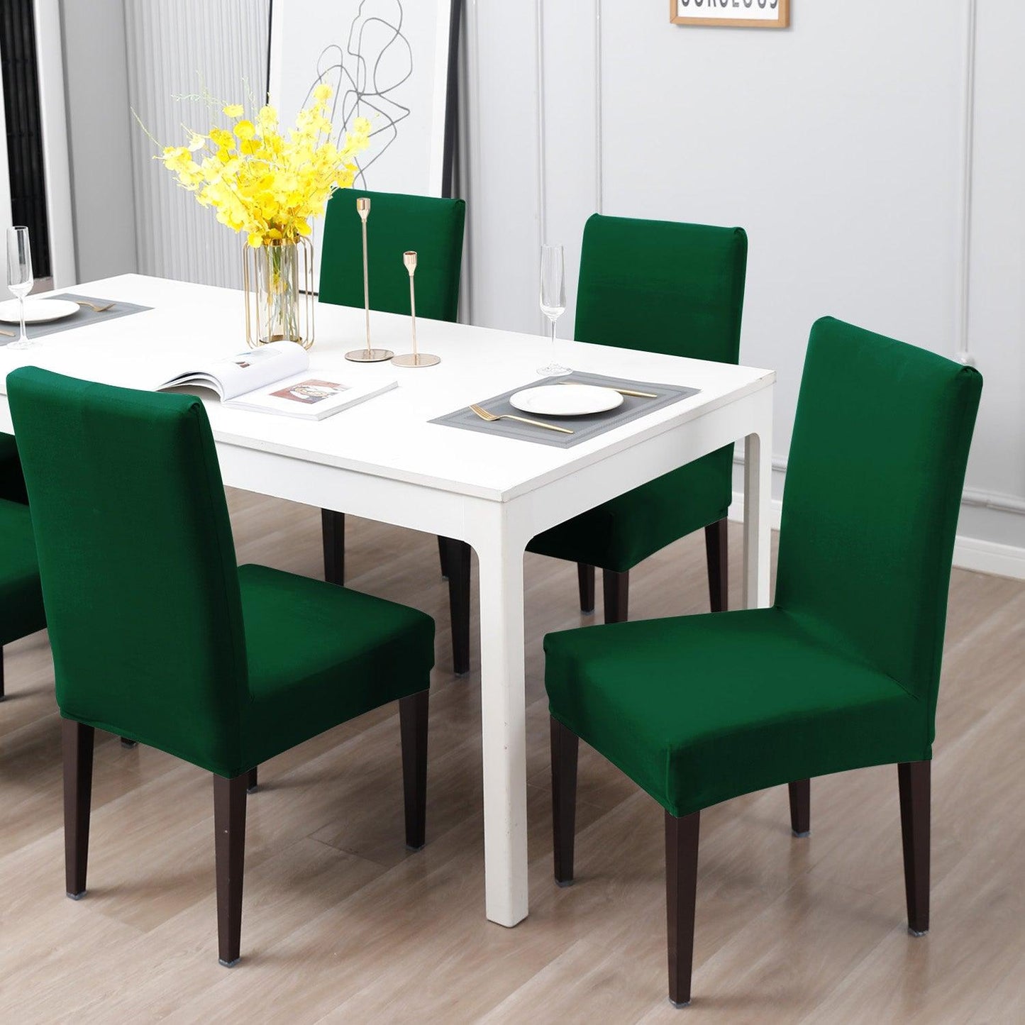 Bottle Green Print stylish chair cover