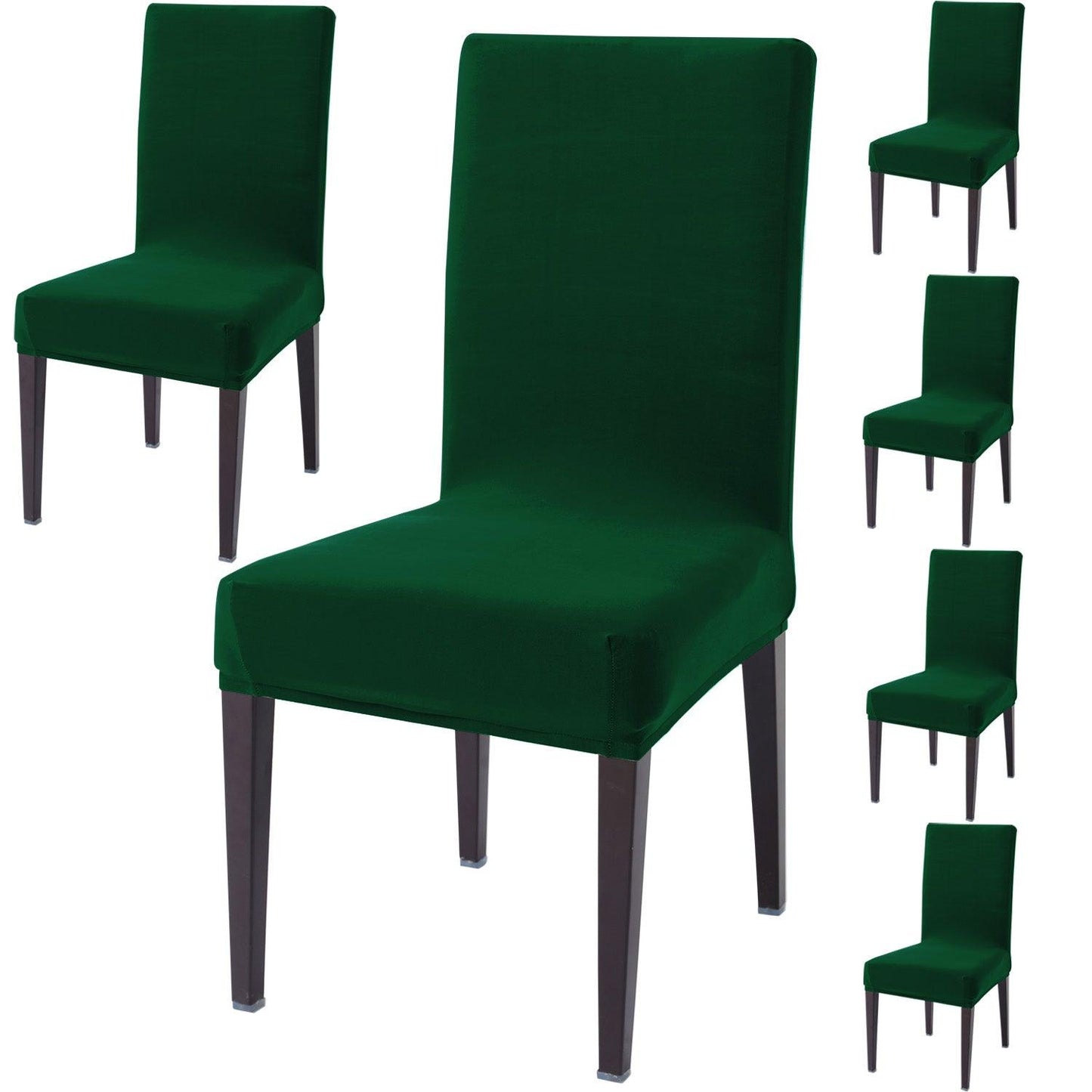 Bottle Green Print dining chair covers set of 6