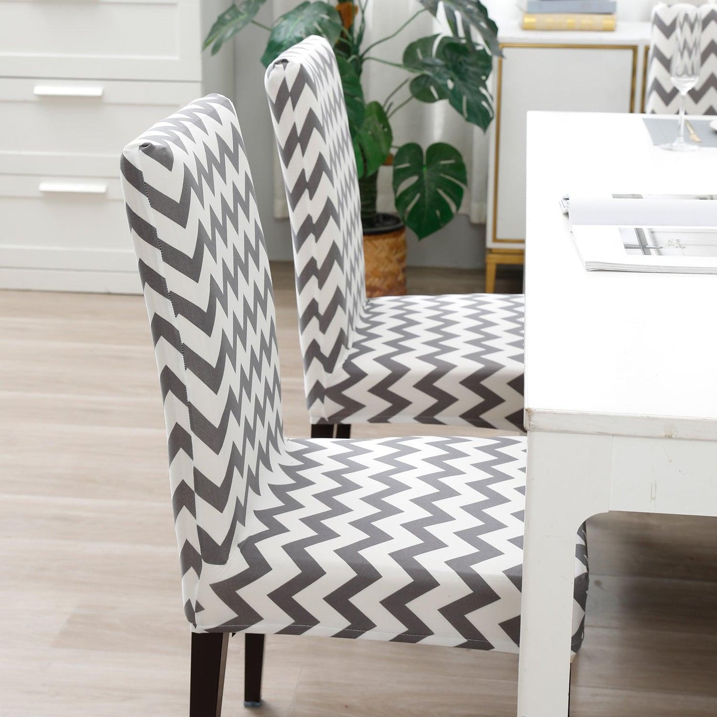 Chevron Grey stylish chair cover | Hokipo